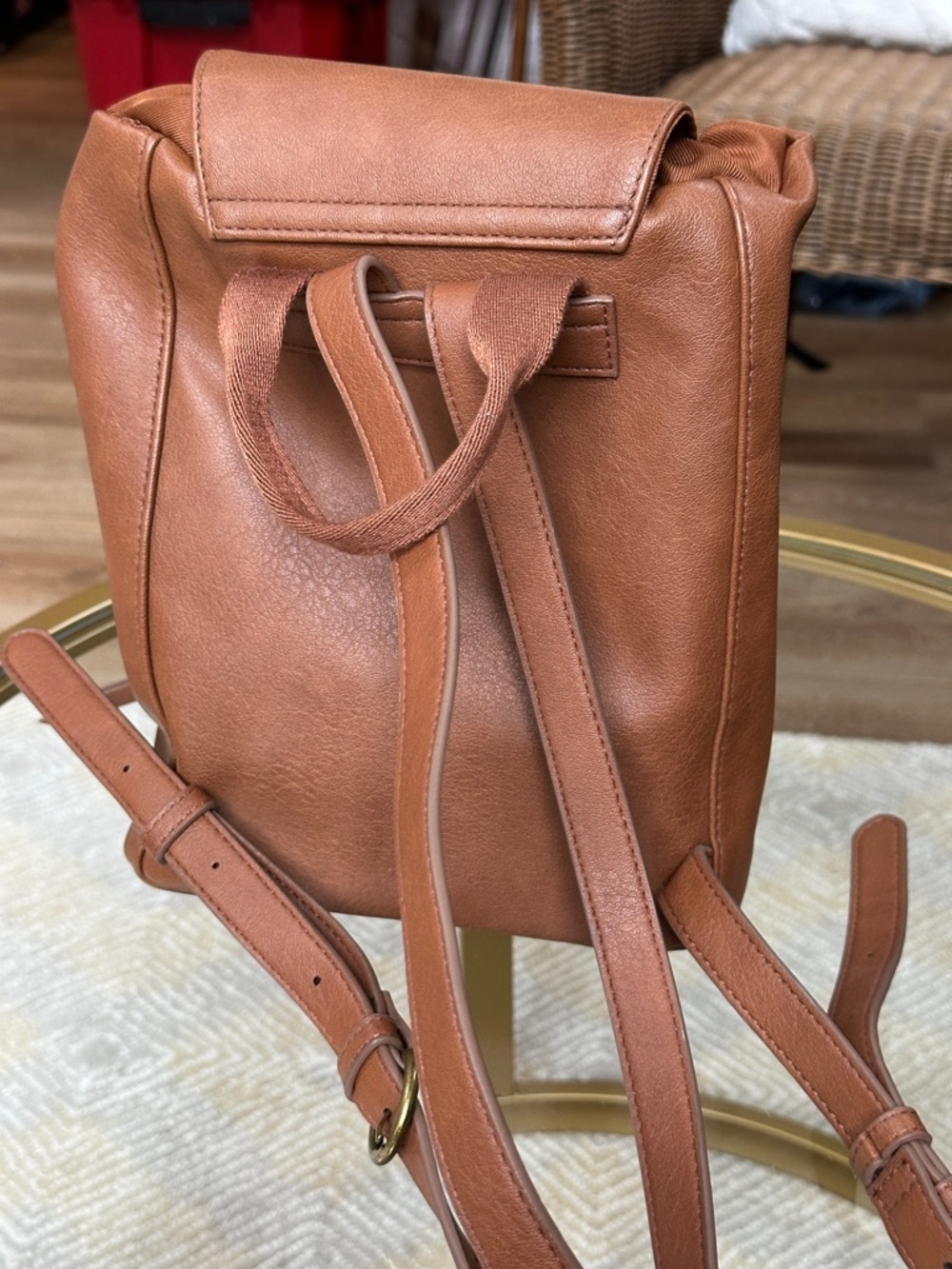 Universal Thread Brown Faux Leather Backpack Purse - Picture 4 of 10
